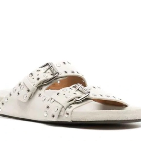 - - Isabel Marant Lenyo Studded Suede Sandals - Picture 10 of 12